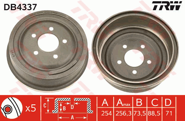 TRW DB4337 Bremstrommel