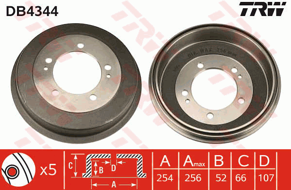 TRW DB4344 Bremstrommel