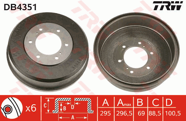 TRW DB4351 Tamburo freno