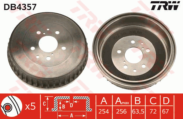 TRW DB4357 Bremstrommel