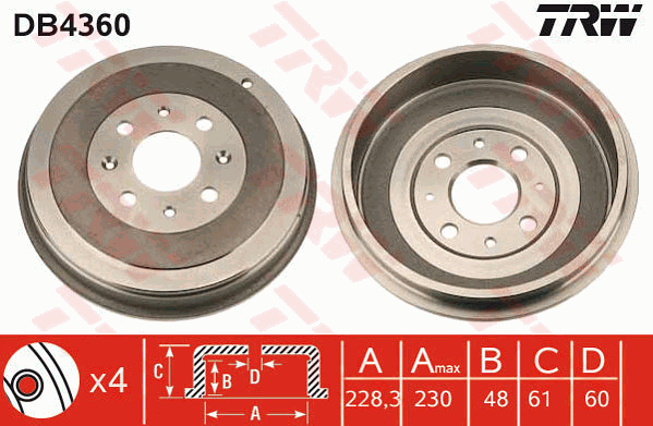 TRW DB4360 Bremstrommel