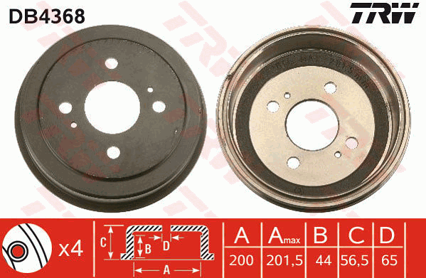 TRW DB4368 Tamburo freno