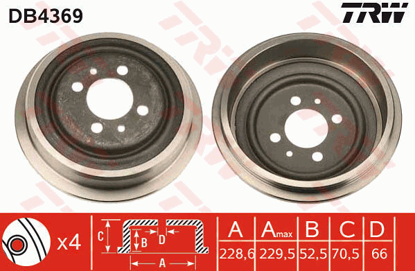 TRW DB4369 Brzdový buben