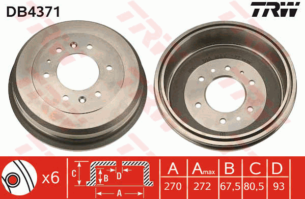 TRW DB4371 Bremstrommel