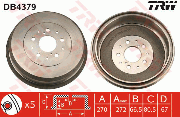 TRW DB4379 Bremstrommel