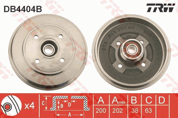 TRW DB4404B Brzdový buben