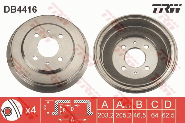 TRW DB4416 Bremstrommel