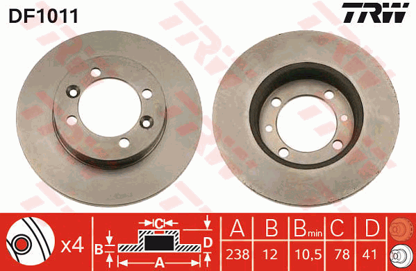 TRW DF1011 Bremsscheibe