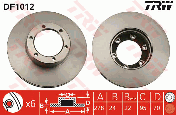 TRW DF1012 Discofreno-Discofreno-Ricambi Euro