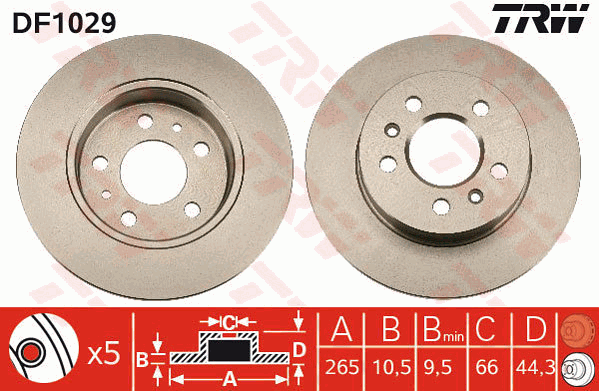 TRW DF1029 féktárcsa