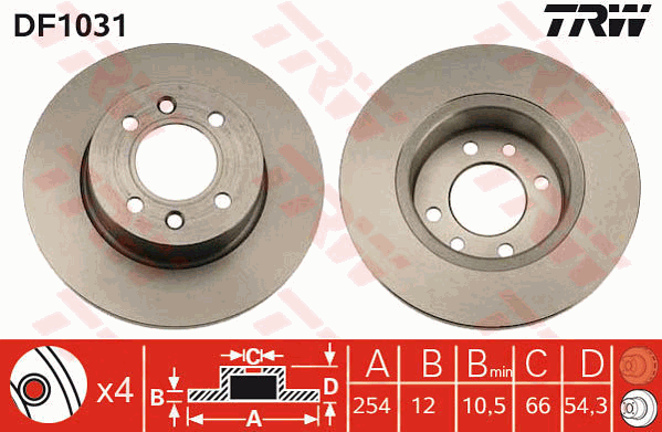 TRW DF1031 Bremsscheibe