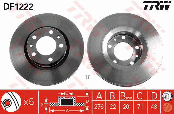 TRW DF1222 Brzdový kotouč