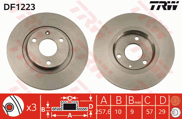 TRW DF1223 Brzdový kotouč