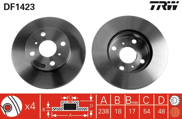 TRW DF1423 Disque de frein