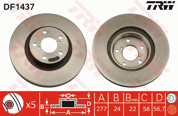 TRW DF1437 Discofreno-Discofreno-Ricambi Euro