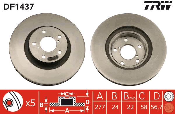 TRW DF1437 Disc frana