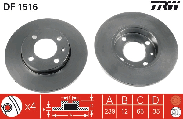 TRW DF1516 Disc frana