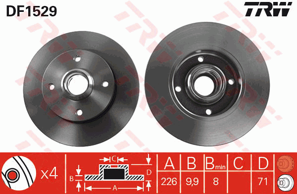 TRW DF1529 Bremsscheibe