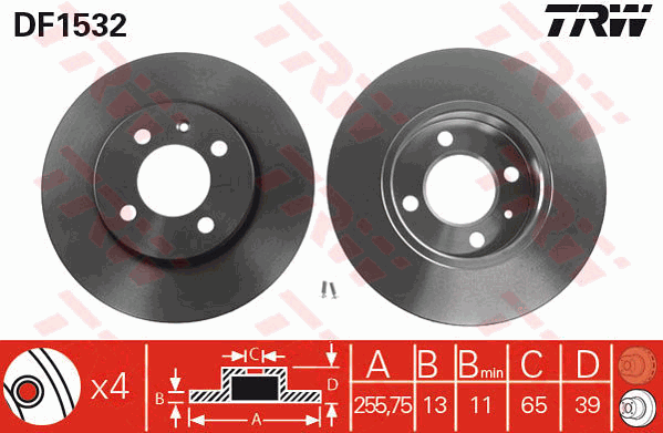 TRW DF1532 Brzdový kotouč