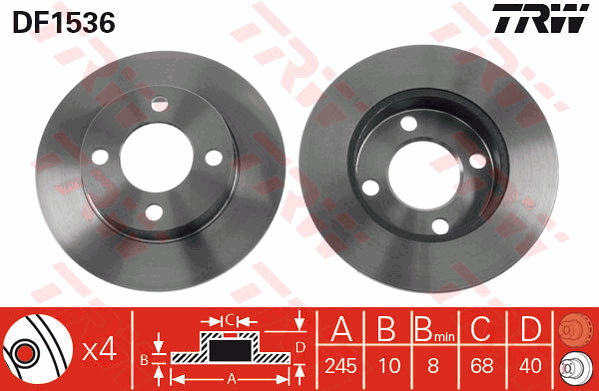 TRW DF1536 Discofreno-Discofreno-Ricambi Euro