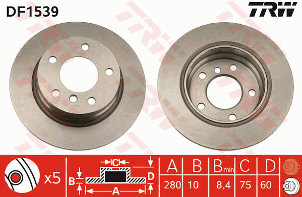 TRW DF1539 Discofreno-Discofreno-Ricambi Euro