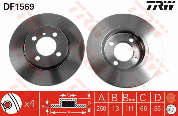 TRW DF1569 Bremsscheibe