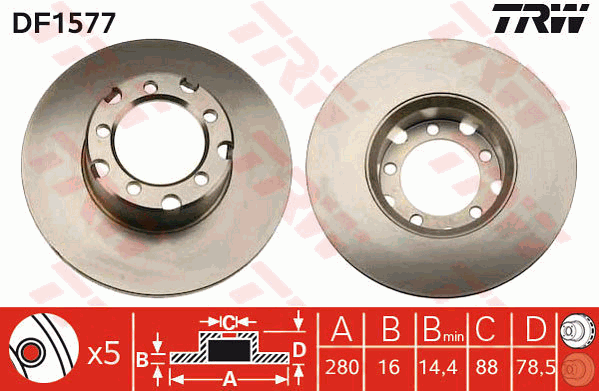 TRW DF1577 Bremsscheibe