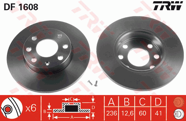 TRW DF1608 Discofreno-Discofreno-Ricambi Euro