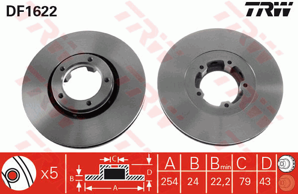 TRW DF1622 Bremsscheibe