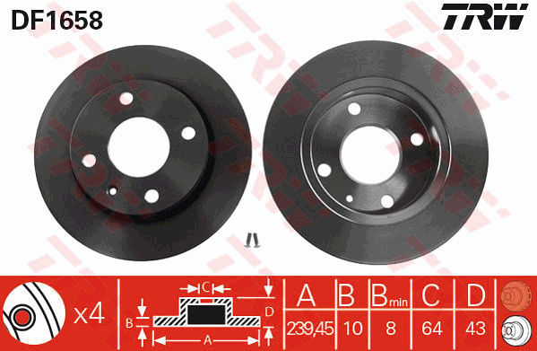 TRW DF1658 Bremsscheibe