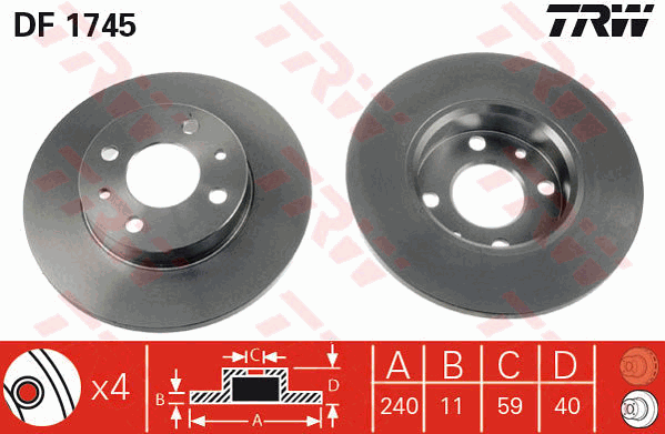 TRW DF1745 Discofreno-Discofreno-Ricambi Euro