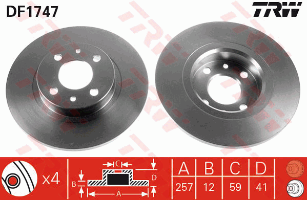 TRW DF1747 Discofreno-Discofreno-Ricambi Euro