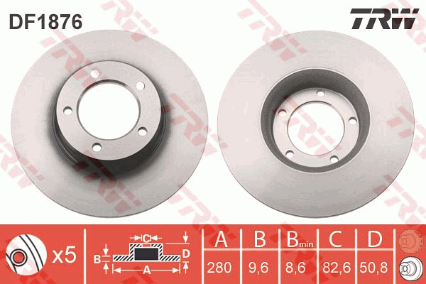 TRW DF1876 Bremsscheibe