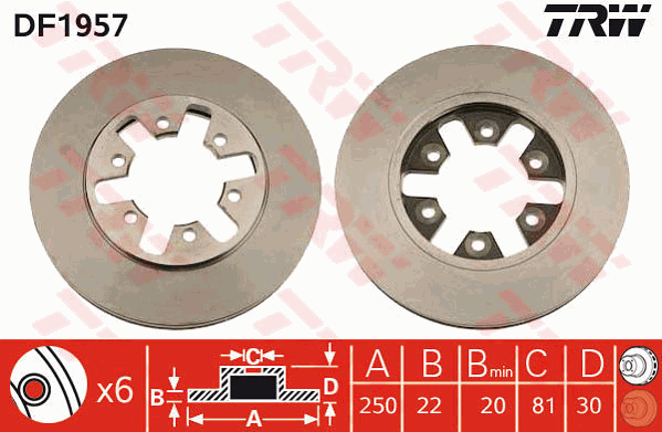 TRW DF1957 Bremsscheibe