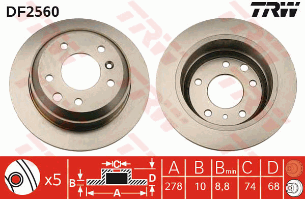 TRW DF2560 Bremsscheibe