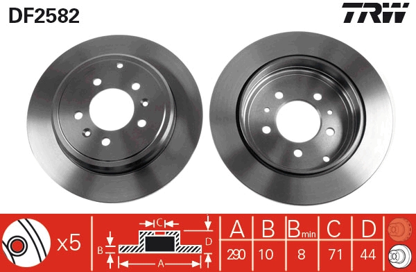 TRW DF2582 спирачен диск