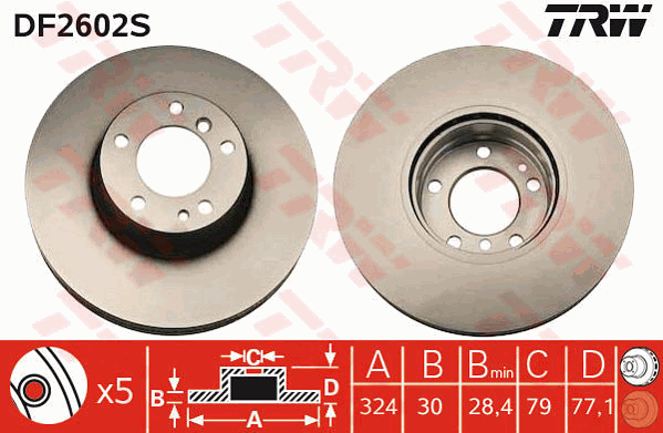 TRW DF2602S Discofreno-Discofreno-Ricambi Euro