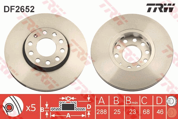 TRW DF2652 Bremsscheibe