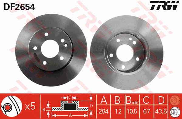 TRW DF2654 Discofreno-Discofreno-Ricambi Euro