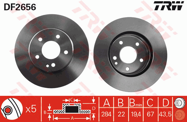 TRW DF2656 Discofreno-Discofreno-Ricambi Euro