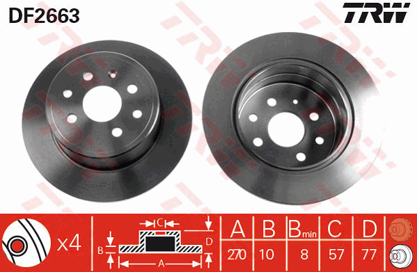 TRW DF2663 Bremsscheibe