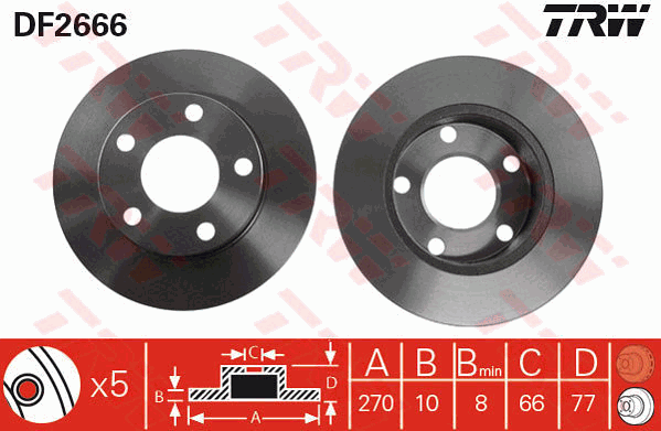 TRW DF2666 Discofreno-Discofreno-Ricambi Euro