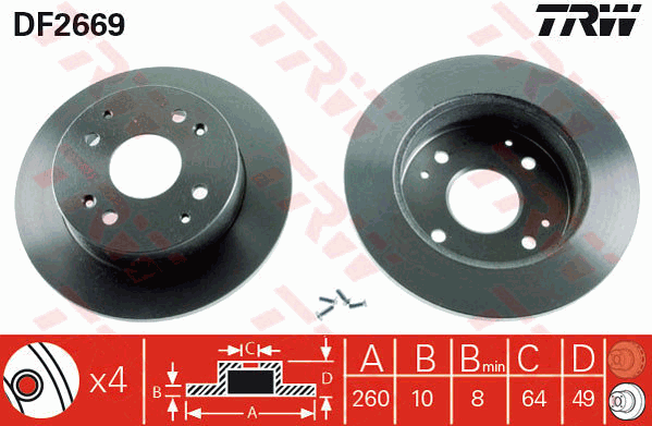 TRW DF2669 Bremsscheibe