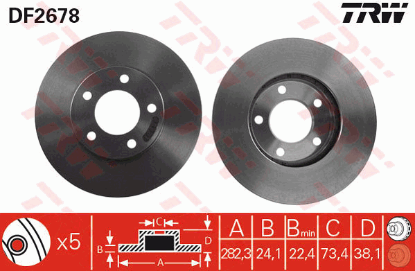 TRW DF2678 Discofreno-Discofreno-Ricambi Euro