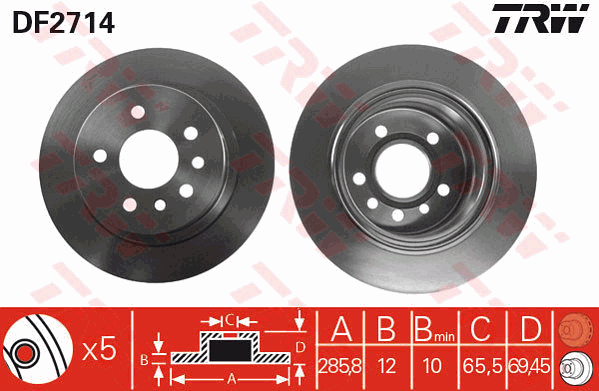 TRW DF2714 Bremsscheibe