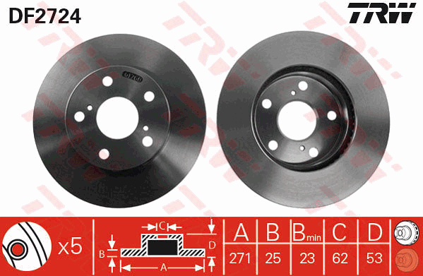 TRW DF2724 Brzdový kotouč