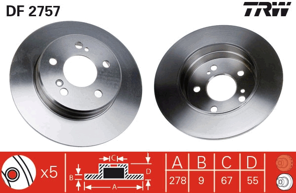 TRW DF2757 Disc frana