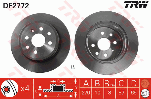 TRW DF2772 Bremsscheibe