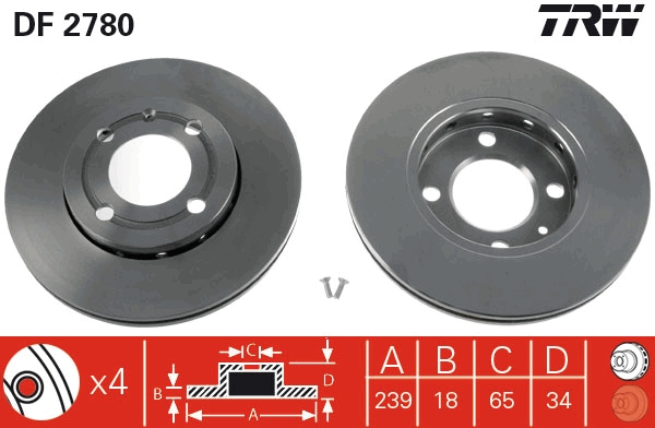 TRW DF2780 Disc frana