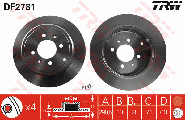 TRW DF2781 Discofreno-Discofreno-Ricambi Euro